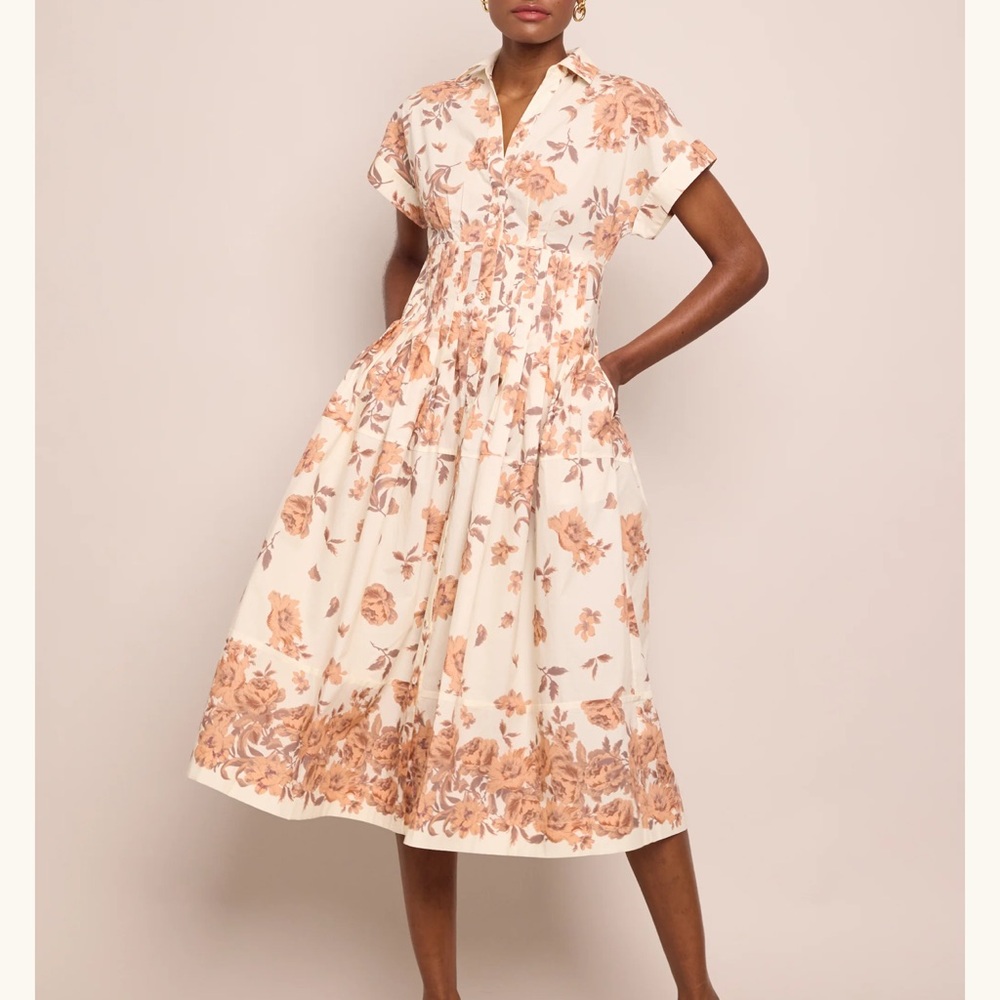 New Cara Cara Dash Dress MIDI Shirt Dress Farfella Border Egret